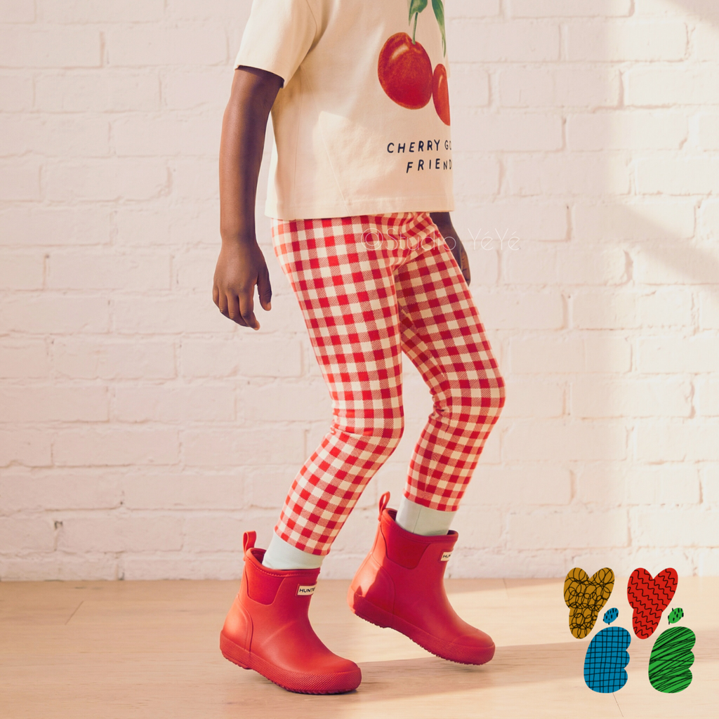 Gingham KIDS Leggings - RED
