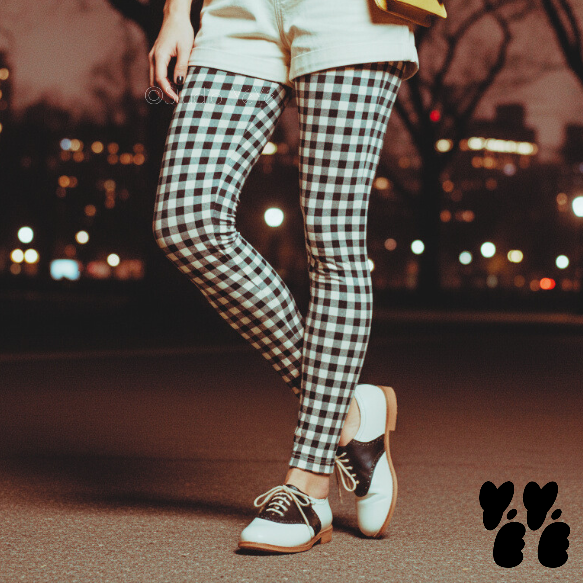 Leggings vichy - Noir et blanc