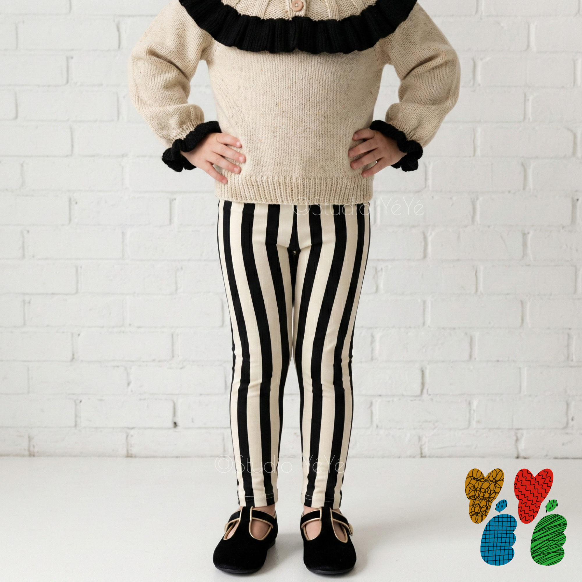Circus Circus KIDS Leggings - BLACK STRIPE