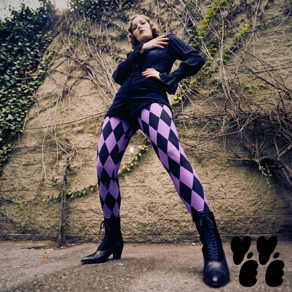HARLEQUIN DIAMOND Leggings - PURPLE