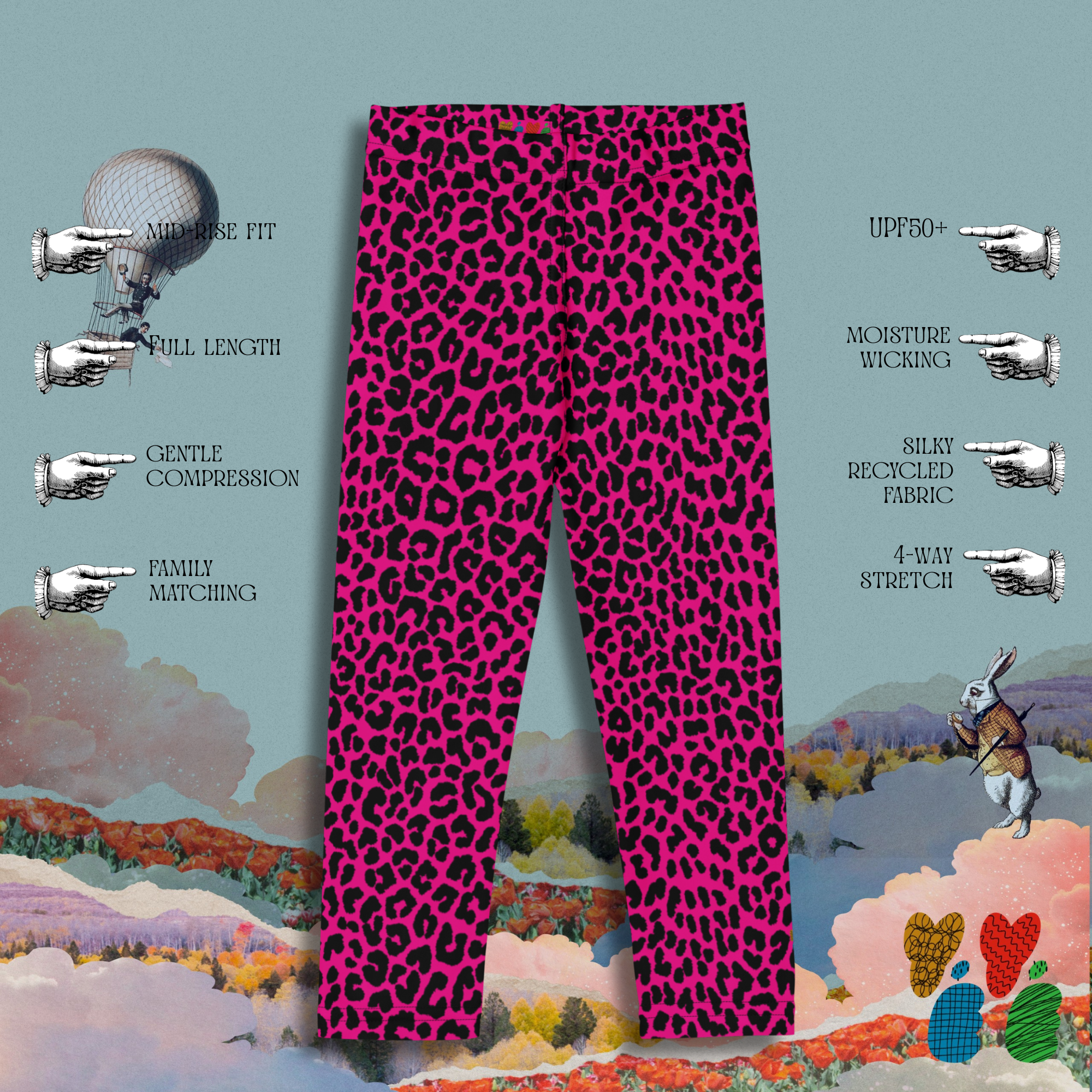 Leopard Lover KIDS Leggings - FUCHSIA