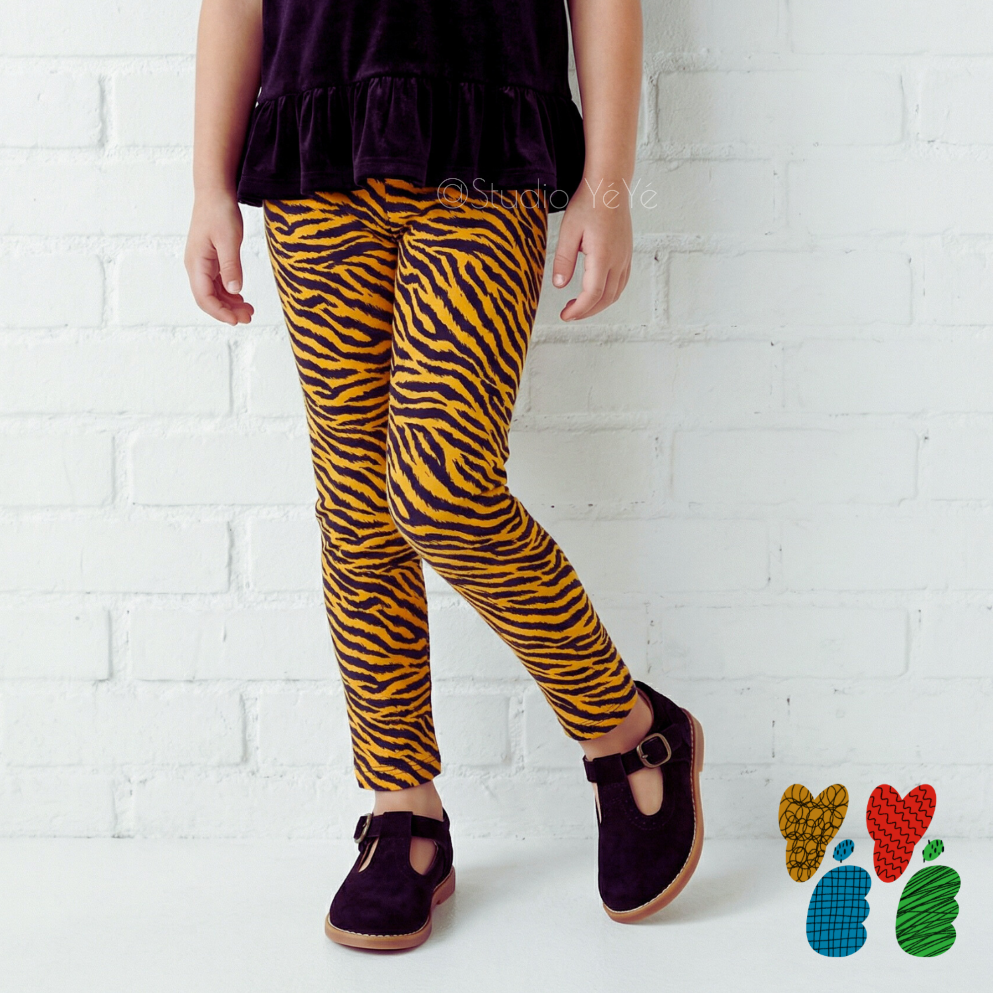 Leggings pour enfants amoureux des léopards -