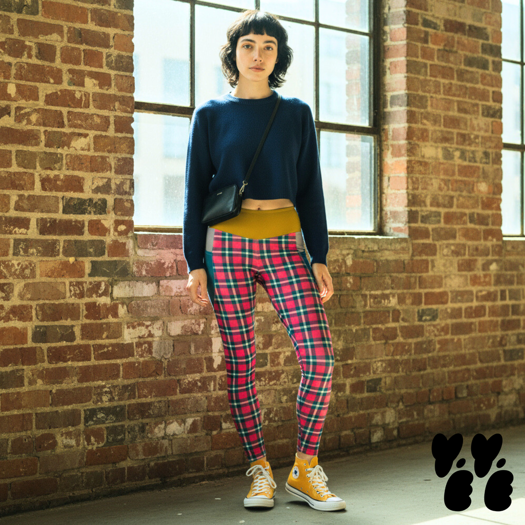 MOD TARTAN - LEGGINGS MIT TASCHEN 
