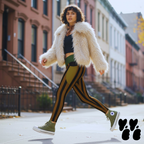 BOLD STRIPE Pocket Leggings - BROWN