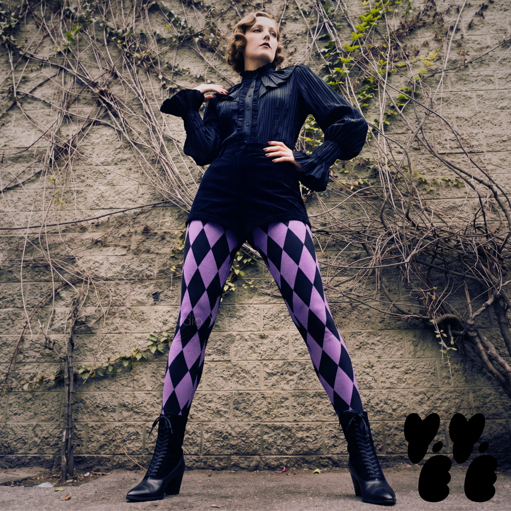 HARLEQUIN DIAMOND Leggings - PURPLE