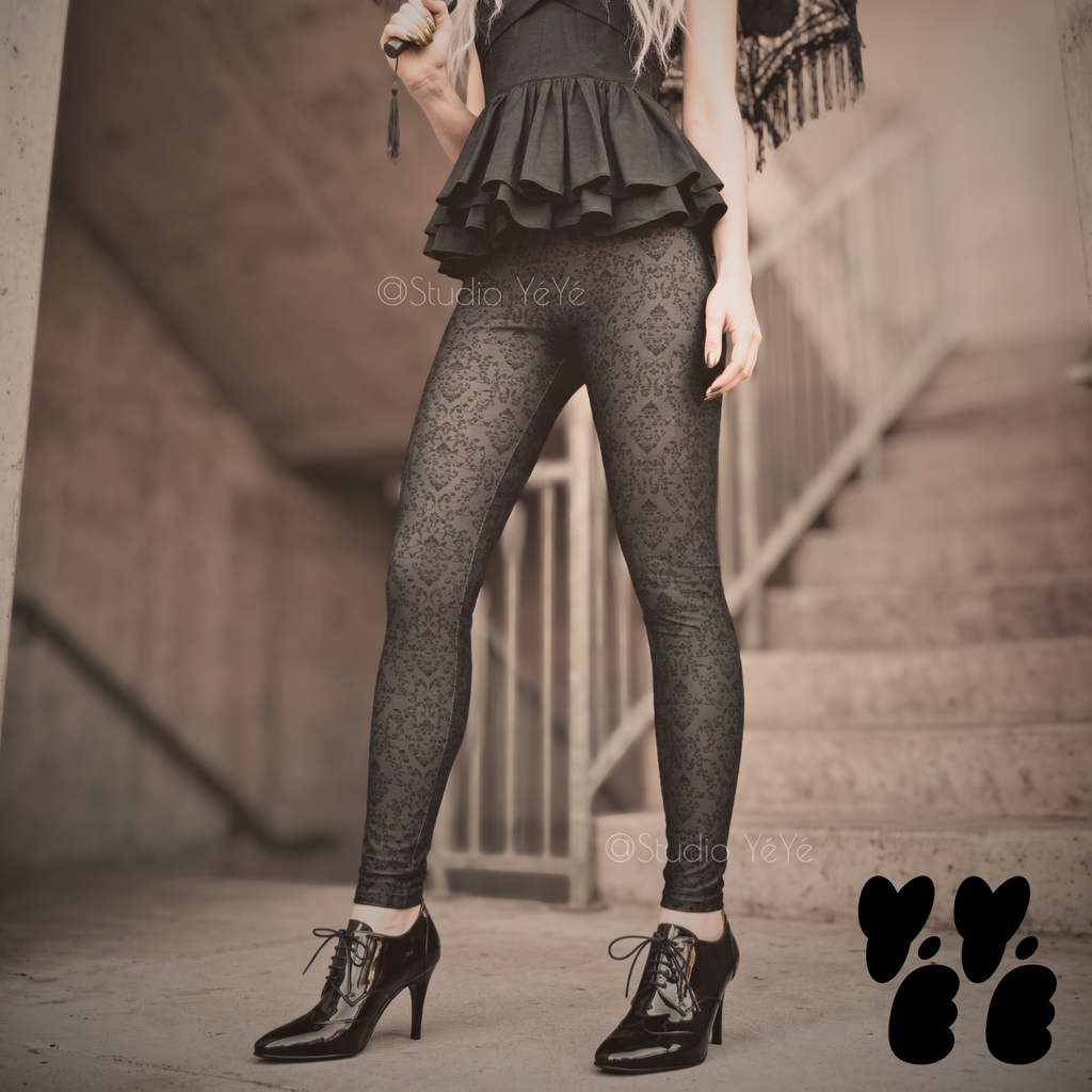 DARK GOTHIC DAMASK Leggings