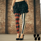 Leggings im Harlekin-Stil - Vintage-Rot