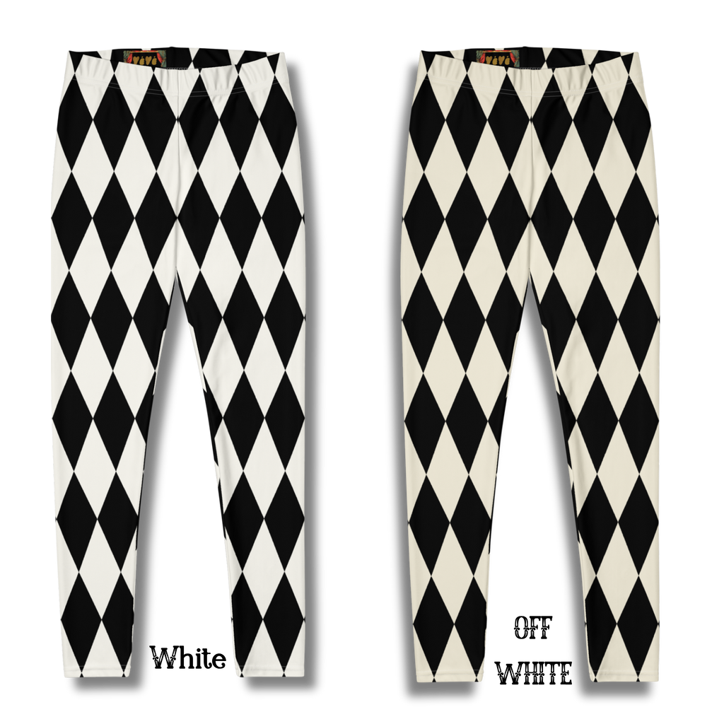 HARLEQUIN DIAMOND Leggings - BLACK + WHITE