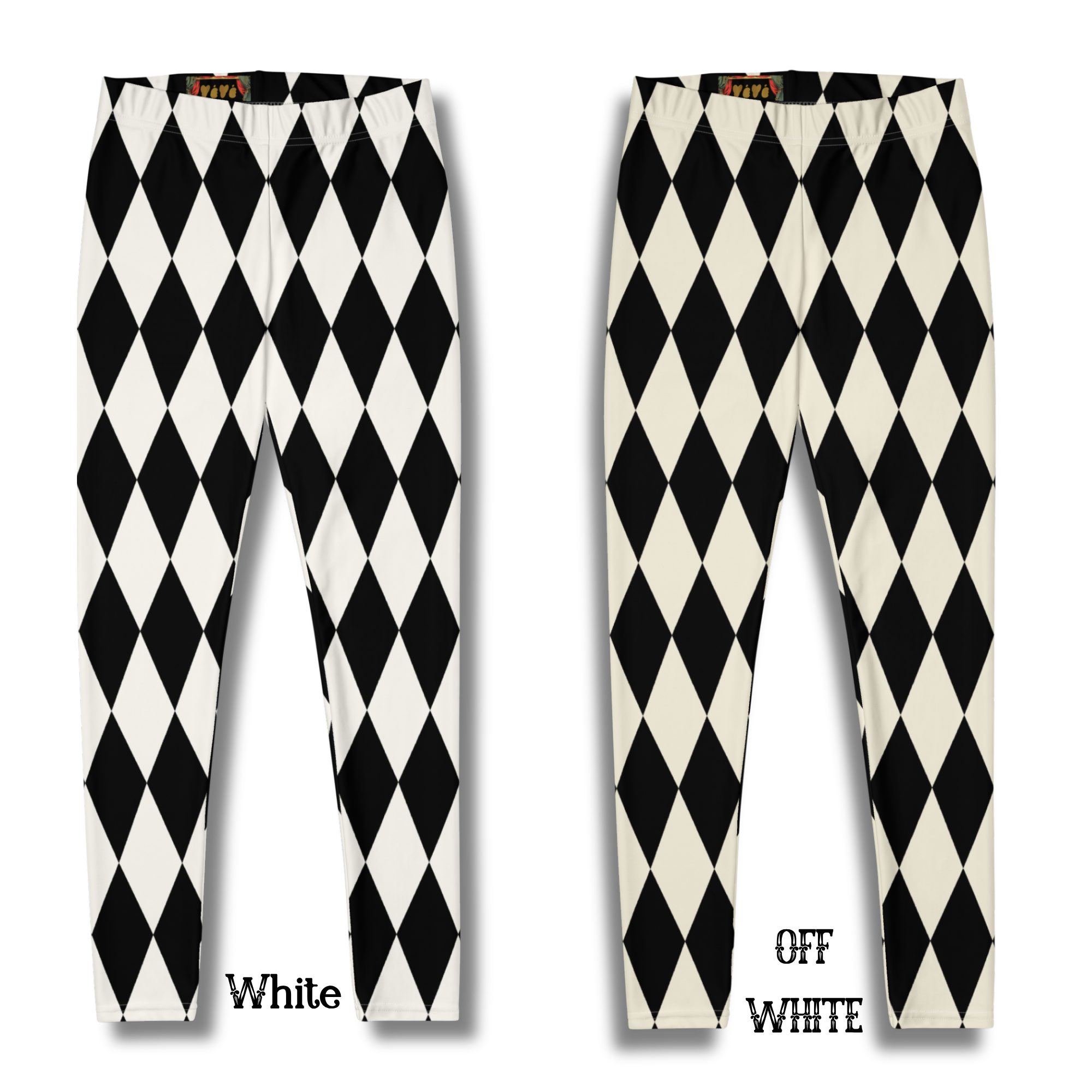 HARLEQUIN DIAMOND Leggings - BLACK + WHITE