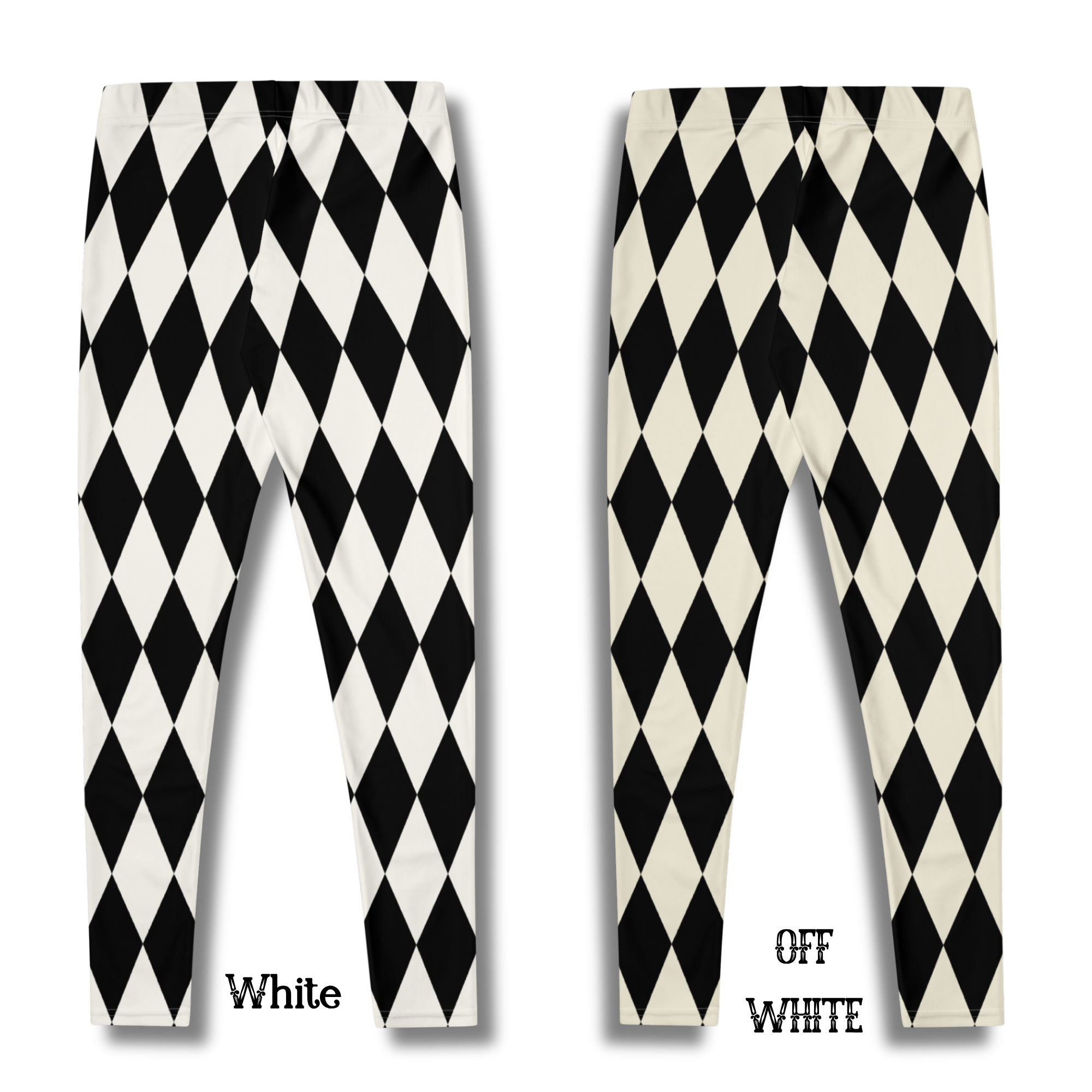 HARLEQUIN DIAMOND Leggings - BLACK + WHITE