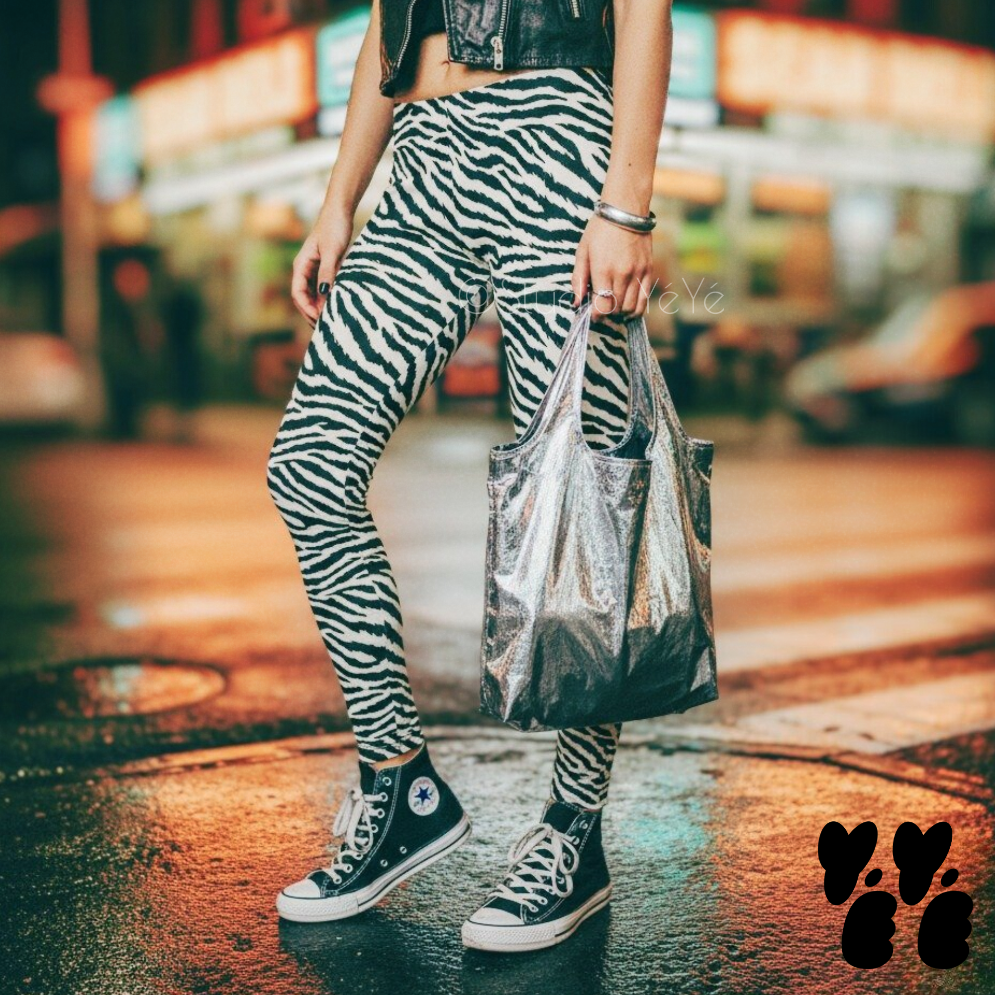 Leggings TIGER LOVER - Blanc cassé