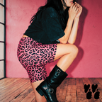 LEOPARD LOVER Bike shorts - FLAMINGO PINK