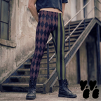 HARLEQUIN JESTER MENS Leggings - OLIVE & OXBLOOD