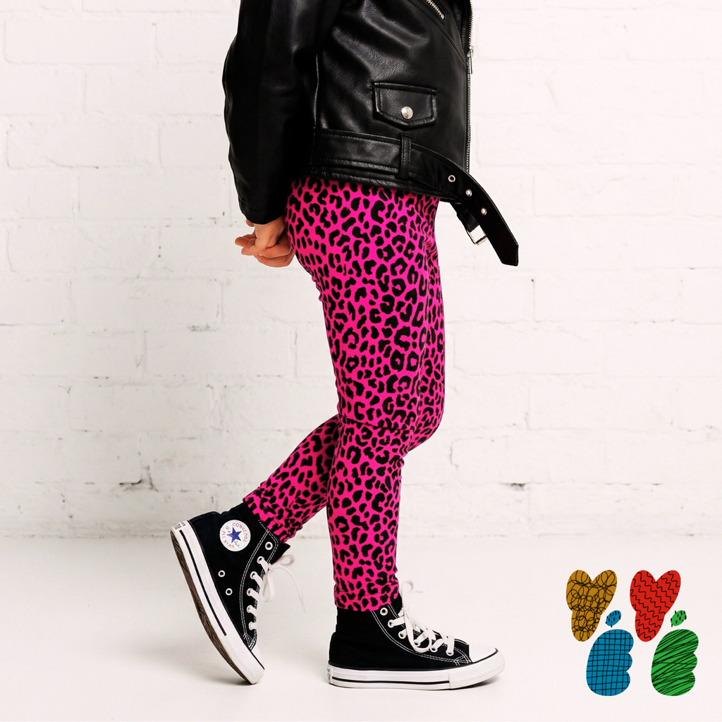 Leopard Lover KIDS Leggings - FUCHSIA