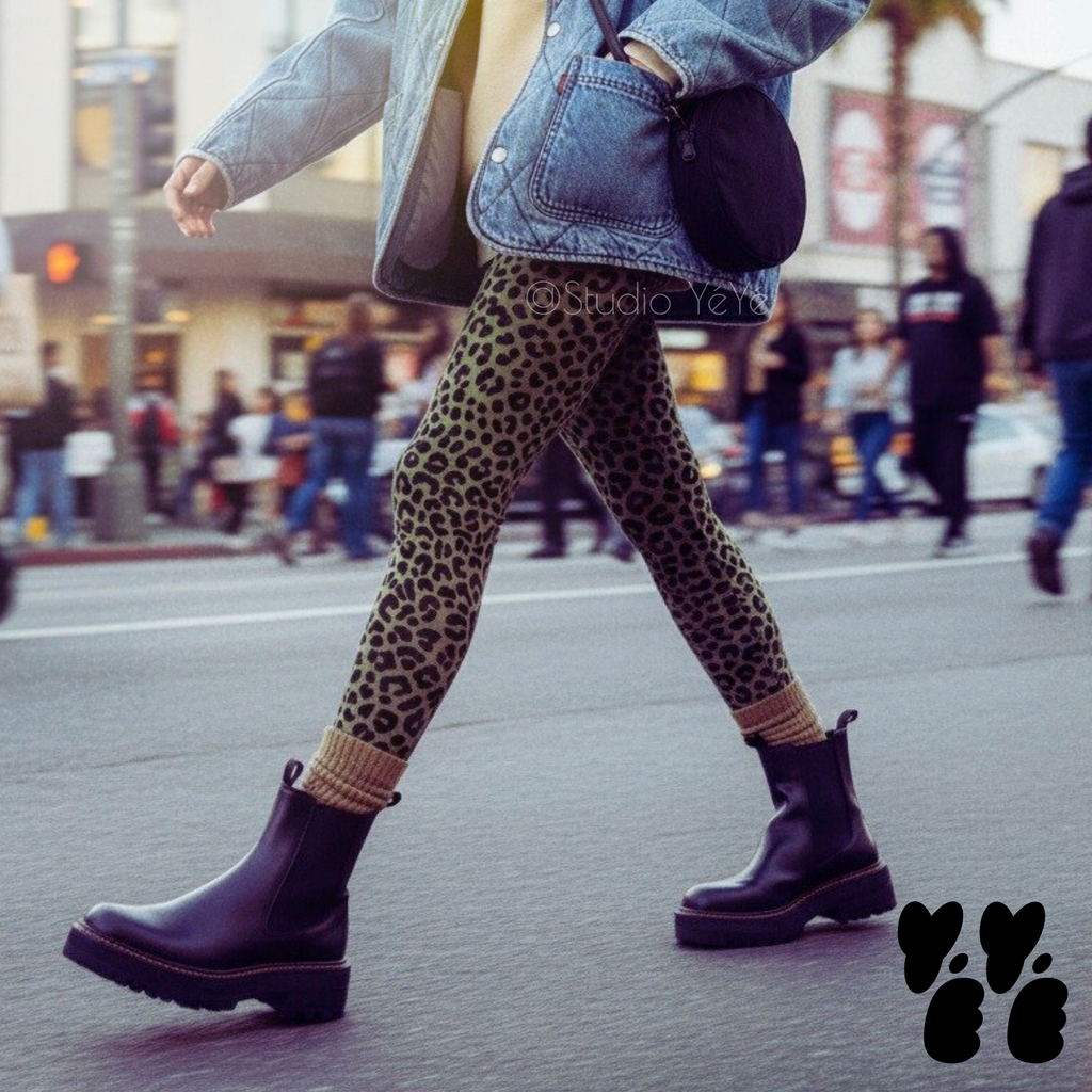 LEOPARD LOVER Leggings - OLIVE GREEN