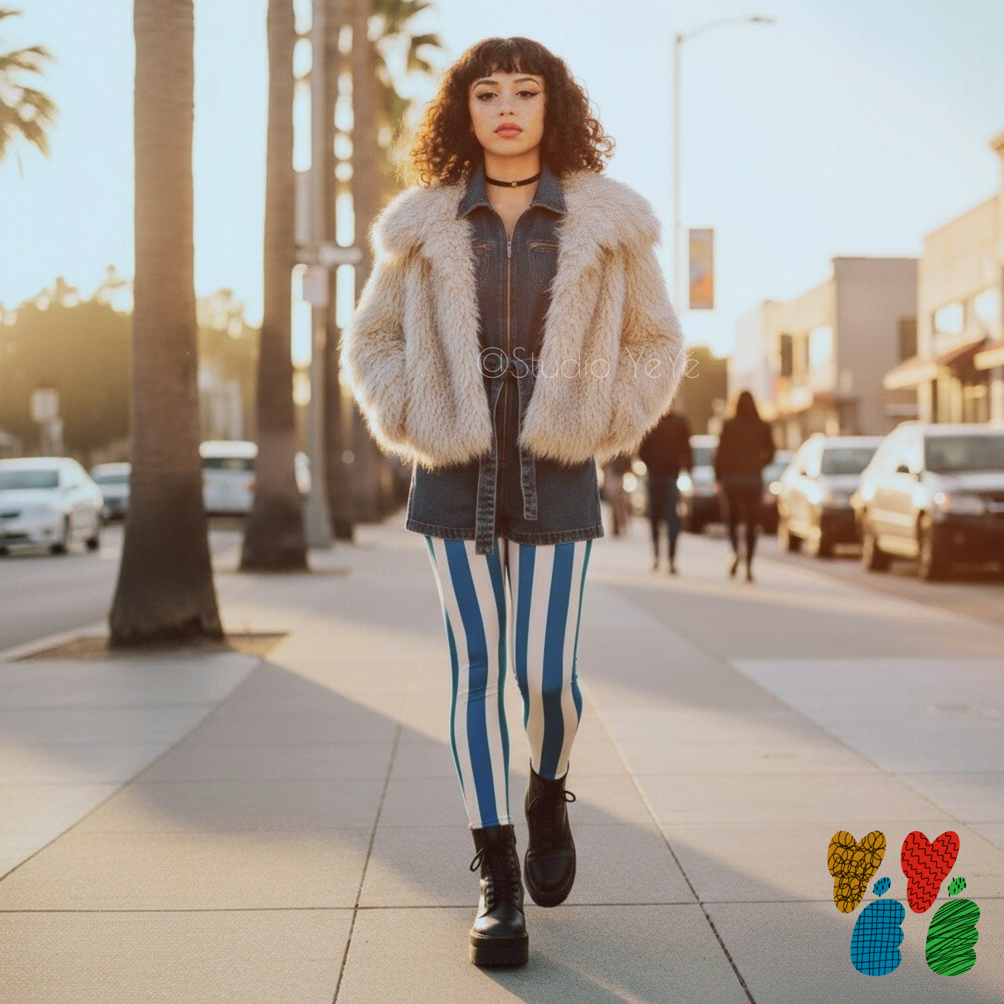 Leggings CIRCUS CIRCUS - Rayures bleues