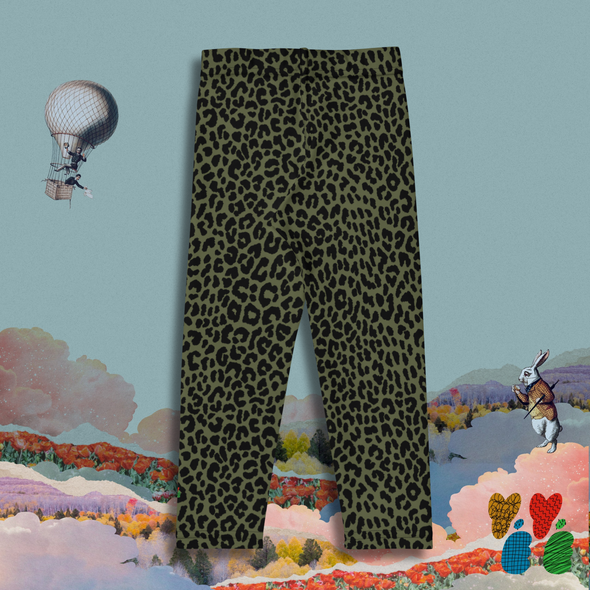 Leopard Lover KIDS Leggings - MOSS GREEN