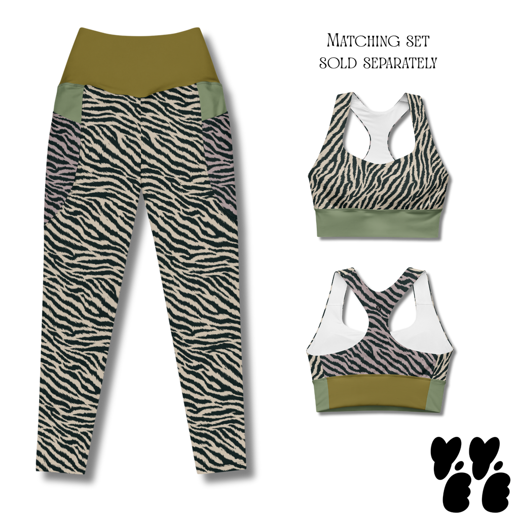 WILD STRIPE Wireless Sport Bra - ZEBRA - TIGER