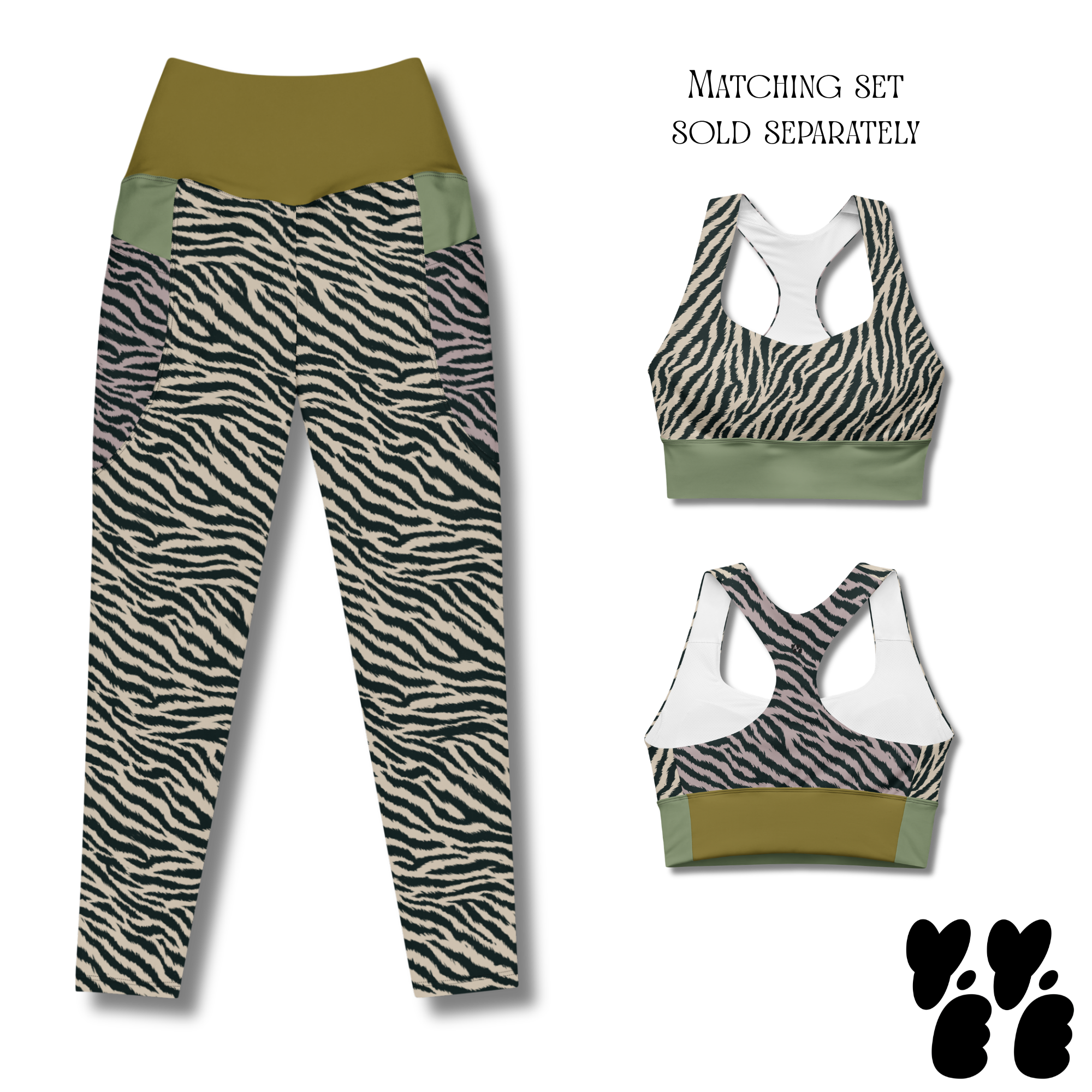 WILD STRIPE Wireless Sport Bra - ZEBRA - TIGER