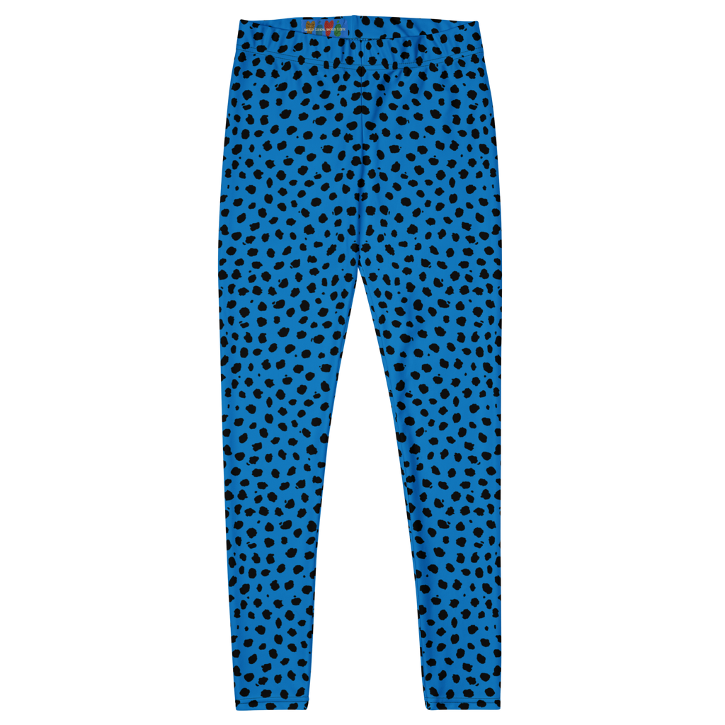 Cheetah-leopard-animal-print-leggings-royal-blue-black-flat-front