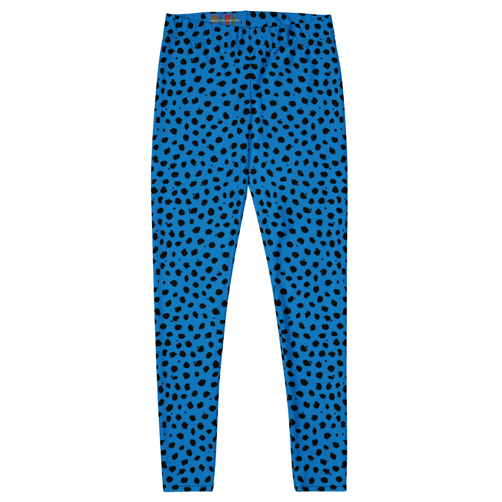 Cheetah-leopard-animal-print-leggings-royal-blue-black-flat-front