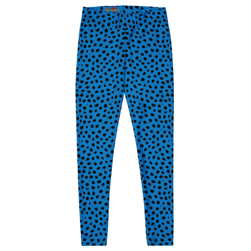 Cheetah-leopard-animal-print-leggings-royal-blue-black-flat-front