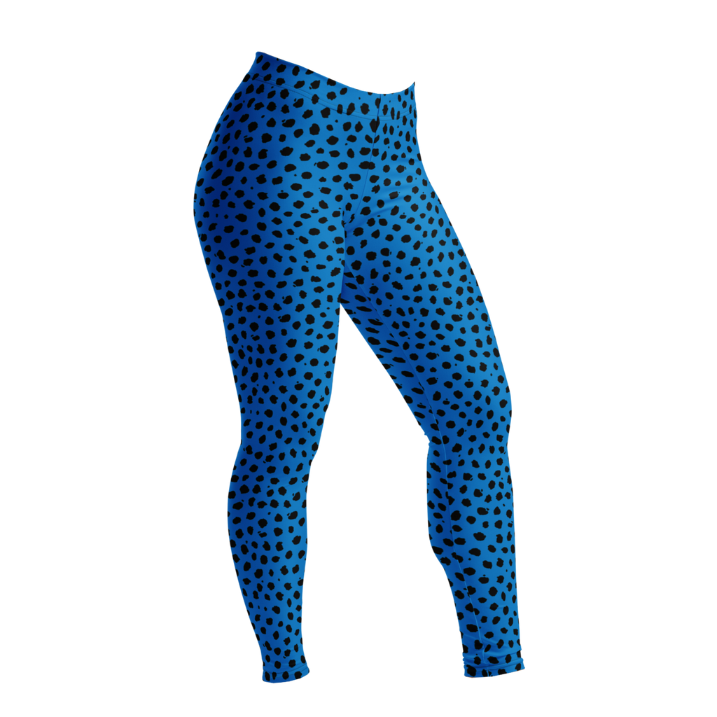Cheetah-leopard-animal-print-leggings-royal-blue-black-front
