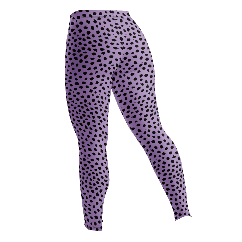 Cheetah-animal-print-leggings-leopard-Lavender-and-Black-Back