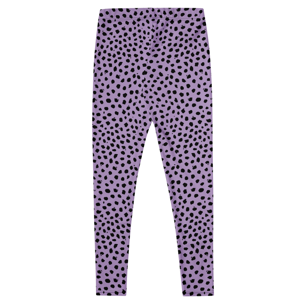 Cheetah-animal-print-leggings-leopard-Lavender-and-Black-Flat-Back