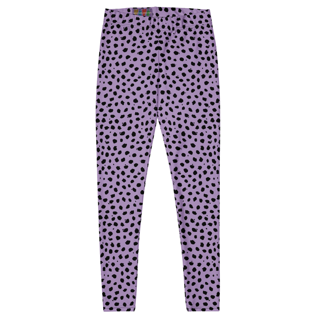 Cheetah-animal-print-leggings-leopard-Lavender-and-Black-Flat-back