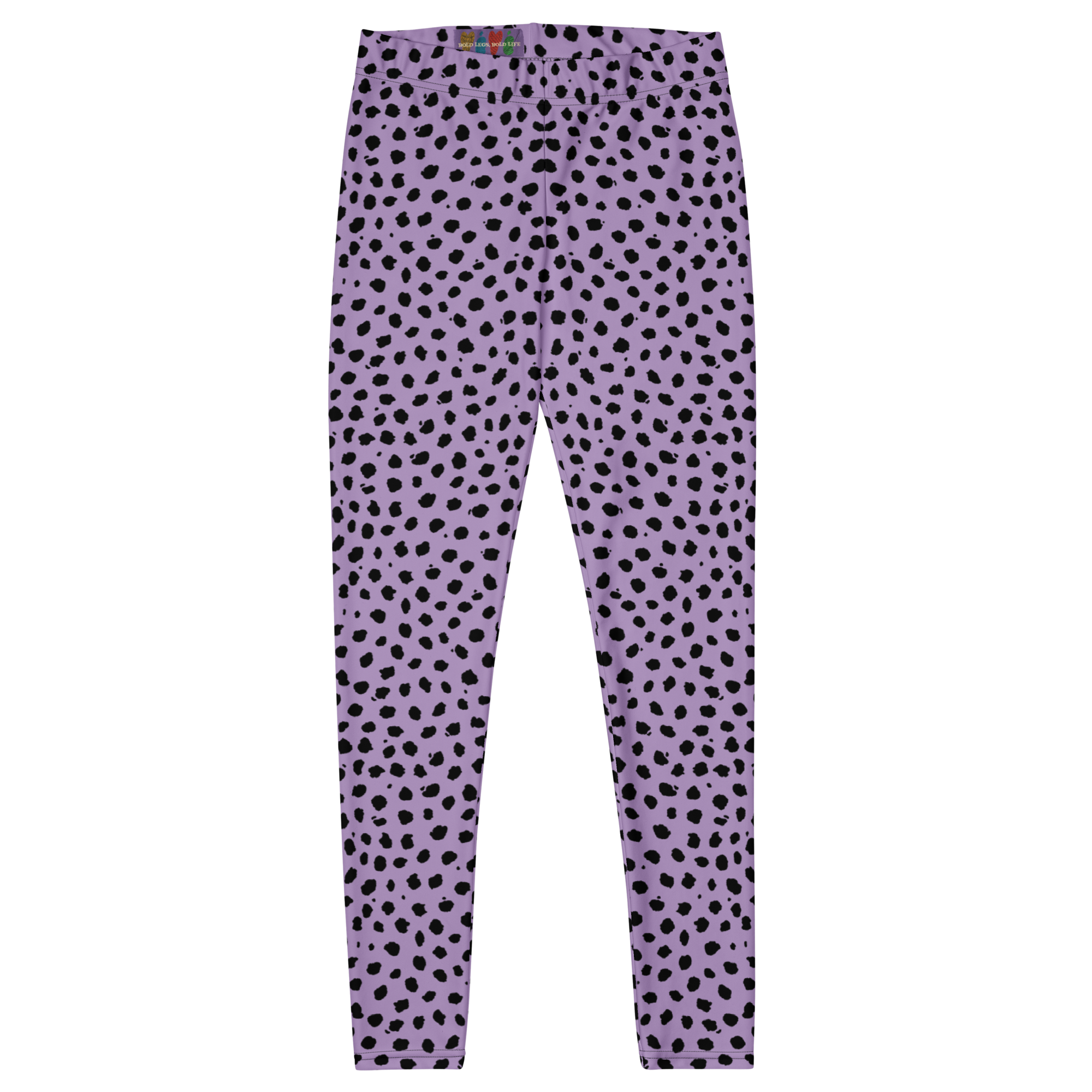 Cheetah-animal-print-leggings-leopard-Lavender-and-Black-Flat-back