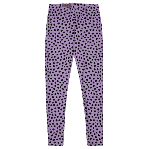 Cheetah-animal-print-leggings-leopard-Lavender-and-Black-Flat-back