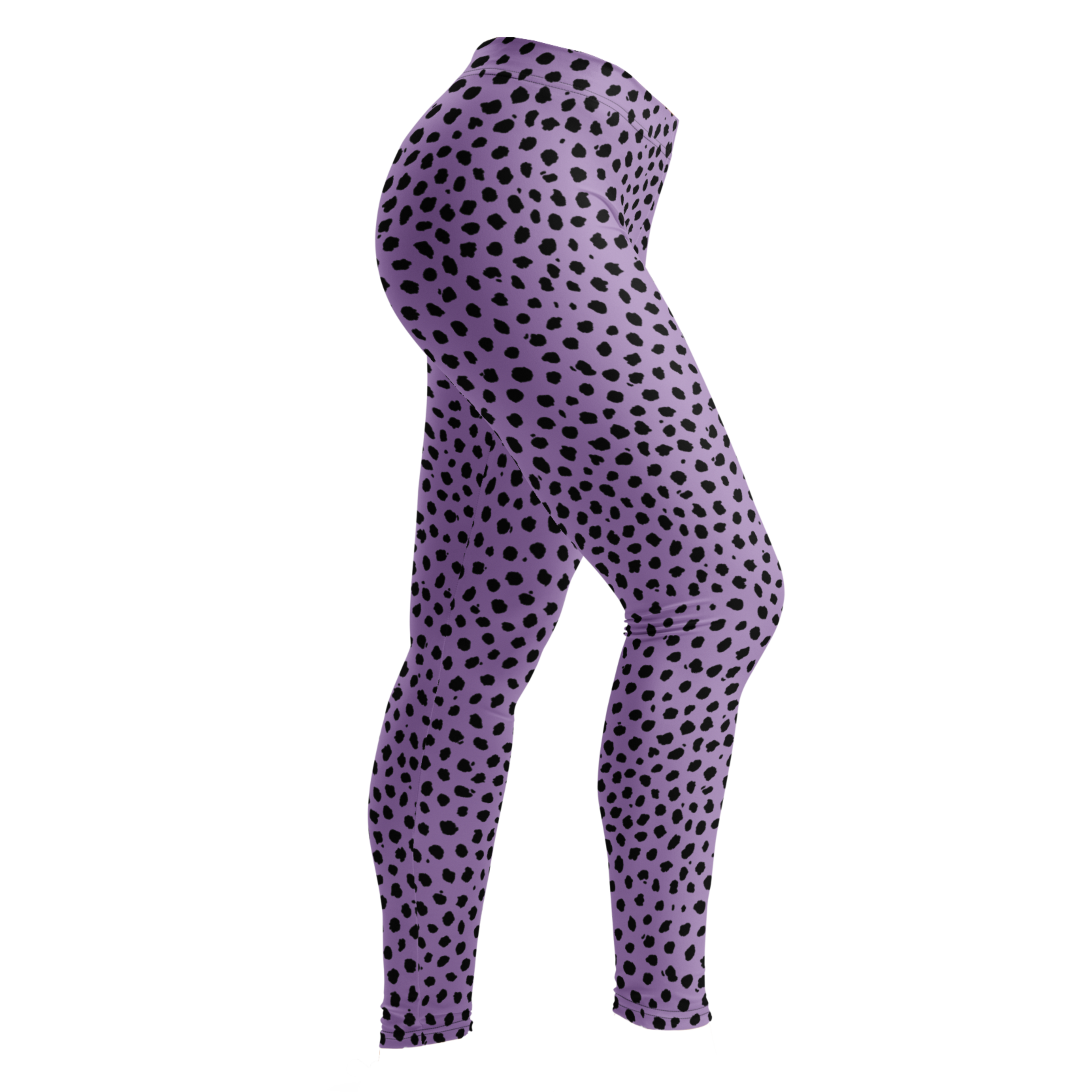 Cheetah-animal-print-leggings-leopard-Lavender-and-Black-Side