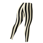 Black and white bold vertical stripe leggings by YéYé