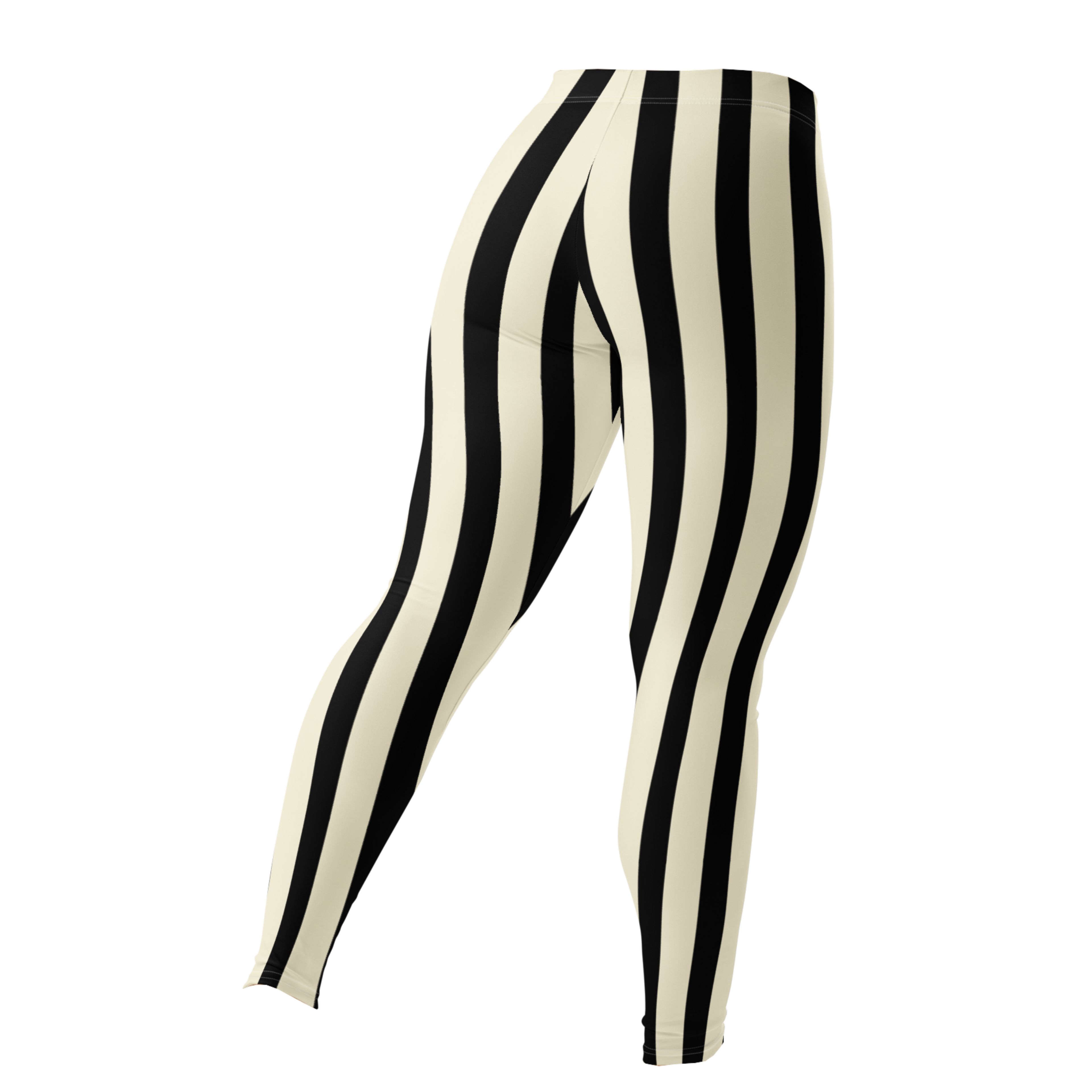 Black and white bold vertical stripe leggings by YéYé
