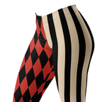 Harlequin-Jester-Vintage-Red-Off-White-Mismatched-Stripe-Leggings-Zoom-in