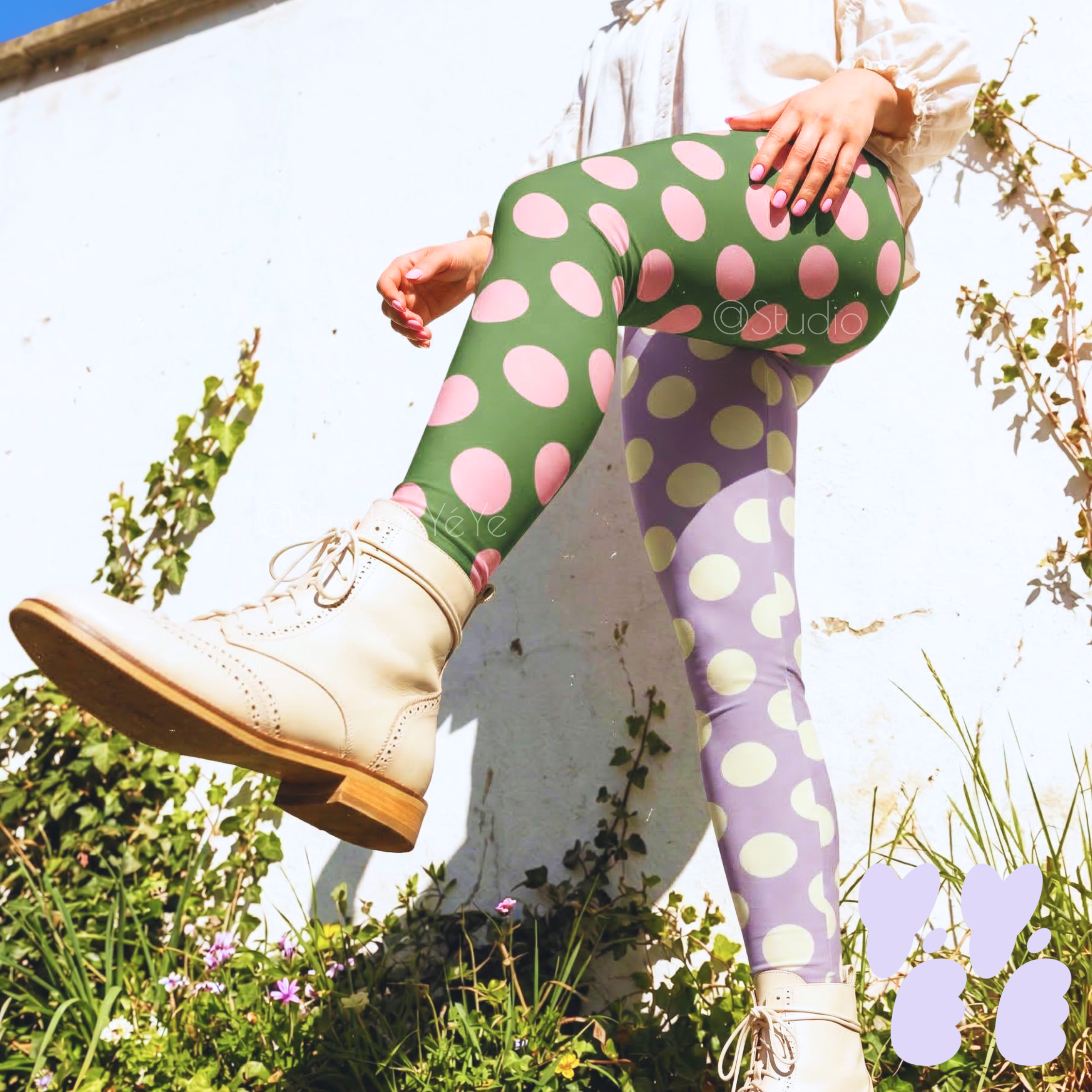 Studio-Yeye-Large-Polka-Dot-Leggings-Pastel-Color-Spring-Summer
