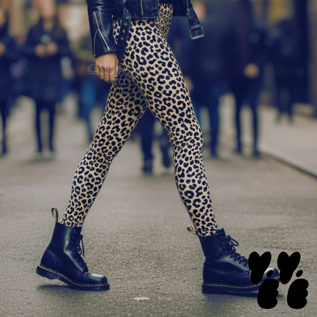 Studio-yeye-Leopard-Animal-Print-Bone-White-Punk-Style-Leggings-Walking-in-Soho-NYC