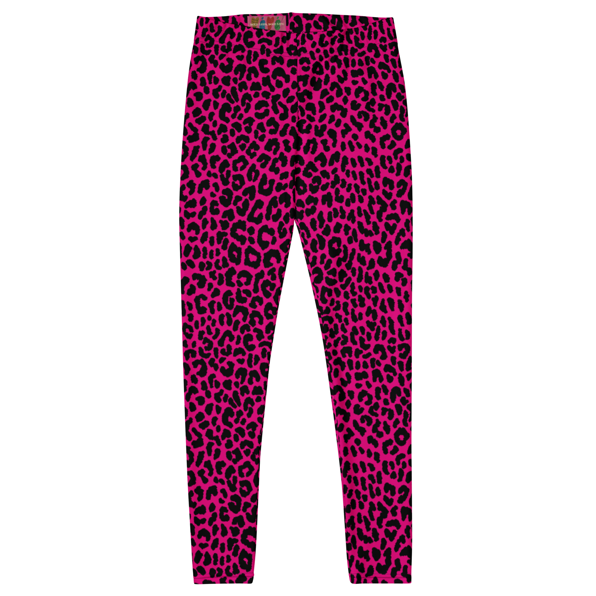 Studio-yeye-Leopard-Animal-Print-Hot-Pink-Fuchsia-Punk-Style-Leggings-Flat-Front