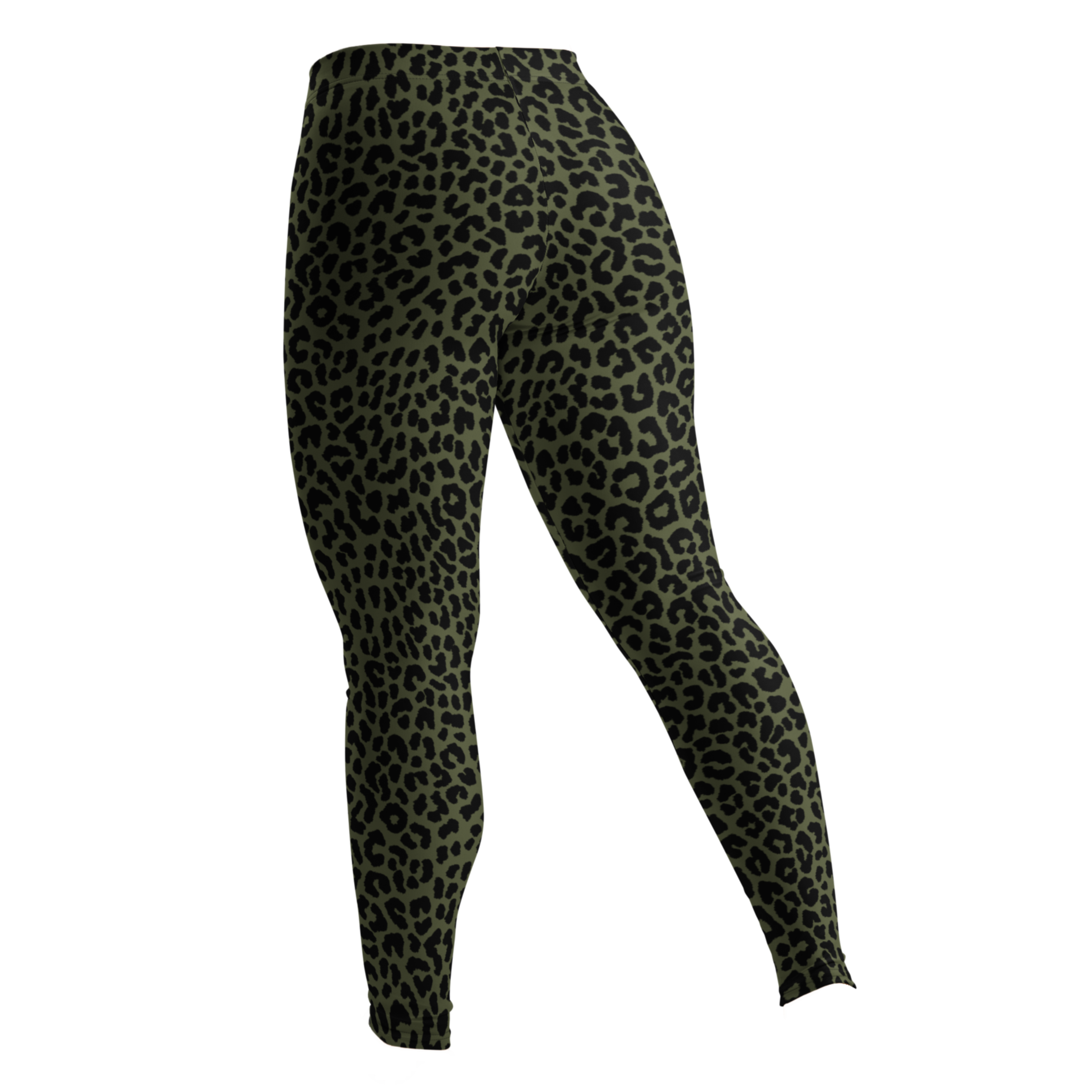 Studio-yeye-Leopard-Animal-Print-Olive-Green-Punk-Style-Leggings-Back