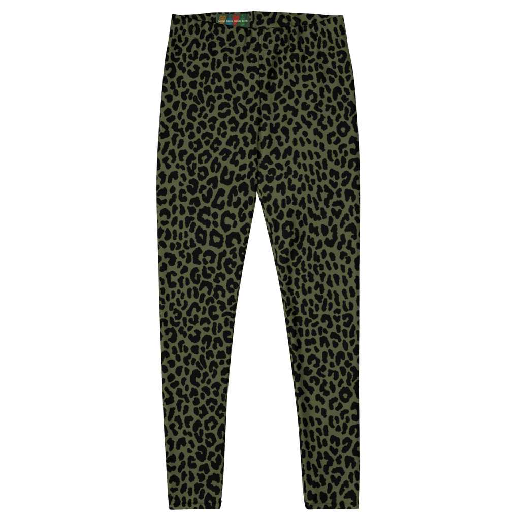 Studio-yeye-Leopard-Animal-Print-Olive-Green-Punk-Style-Leggings-Flat-Front