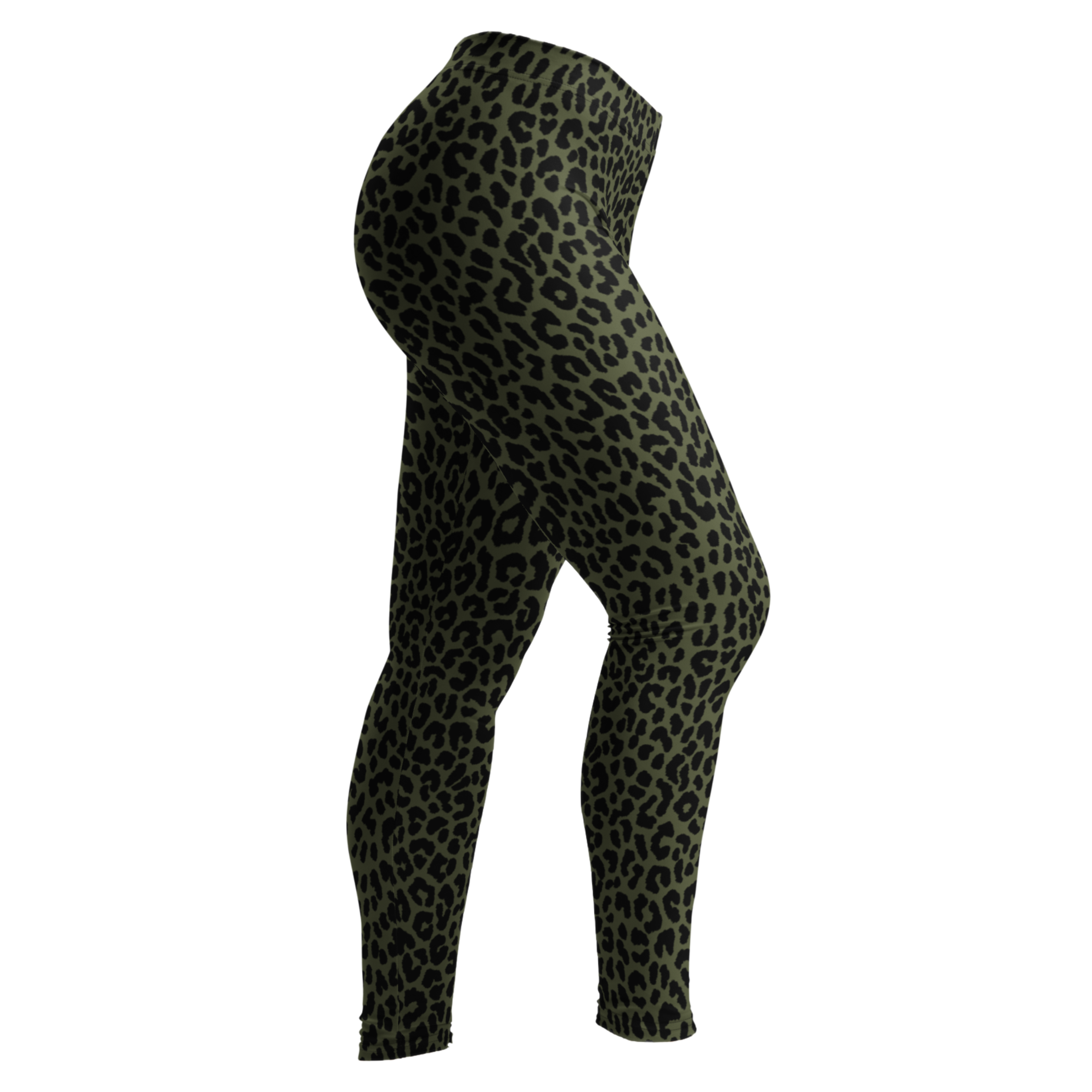 Studio-yeye-Leopard-Animal-Print-Olive-Green-Punk-Style-Leggings-Side