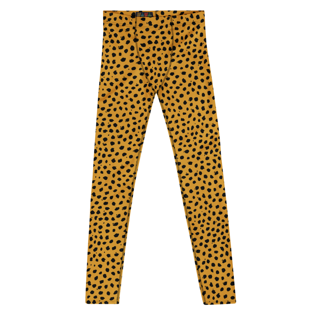 Studio-yeye-mens-leggings-cheetah-print-animal-leopard-dark-yellow-front