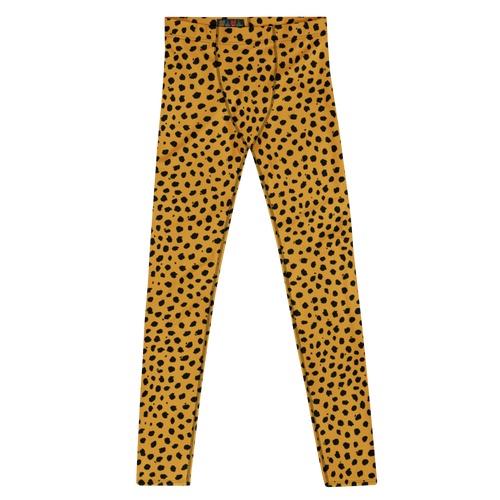 Studio-yeye-mens-leggings-cheetah-print-animal-leopard-dark-yellow-front