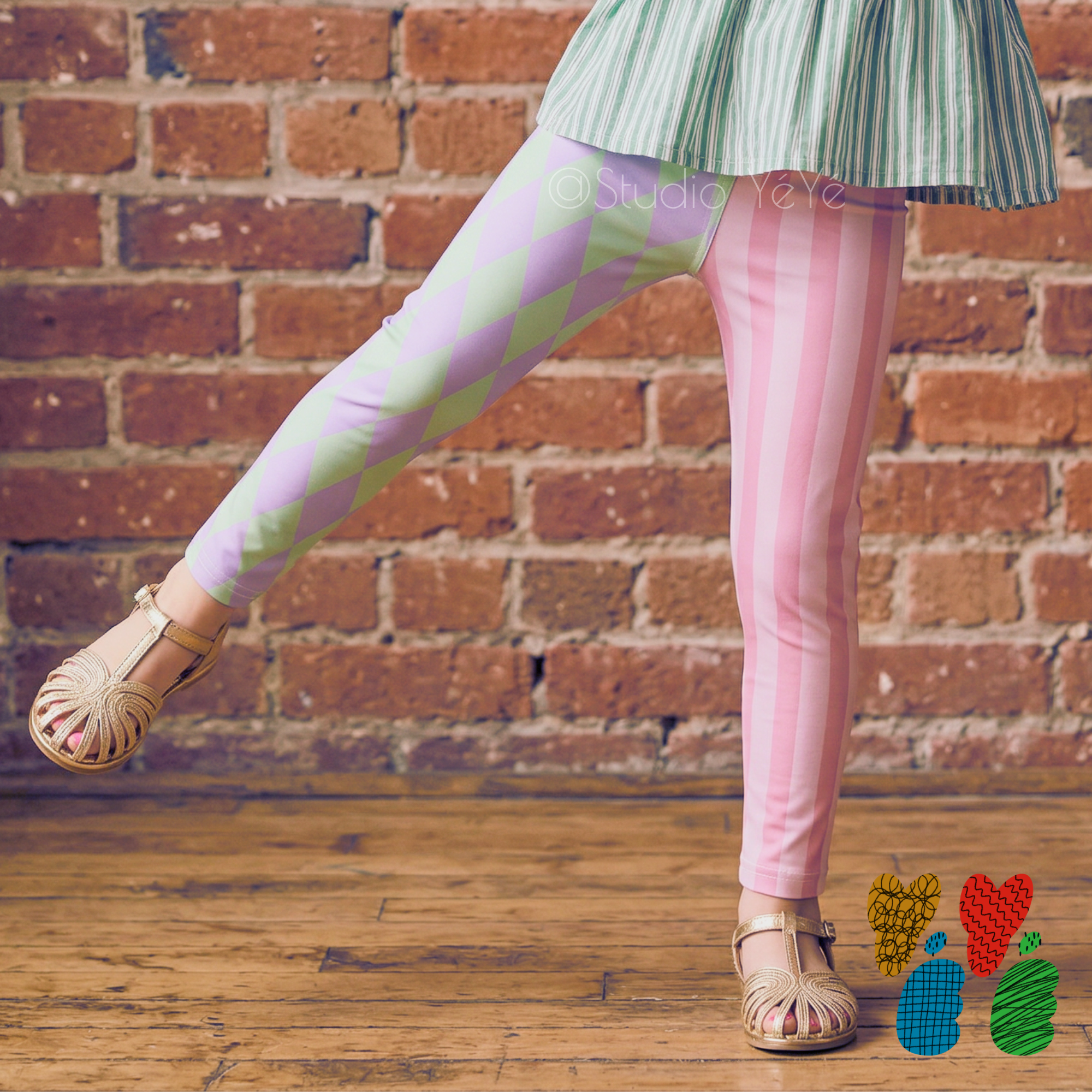 HARLEQUIN JESTER SPRING KIDS Leggings