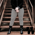Gestreifte Leggings in Übergröße – TIM'S LILA & NEONGRÜN