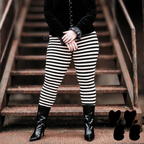 Gestreifte Leggings in Übergröße – TIM'S LILA & NEONGRÜN