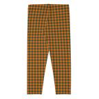 GINGAM LOVER Capri Leggings - Pumpkin and green