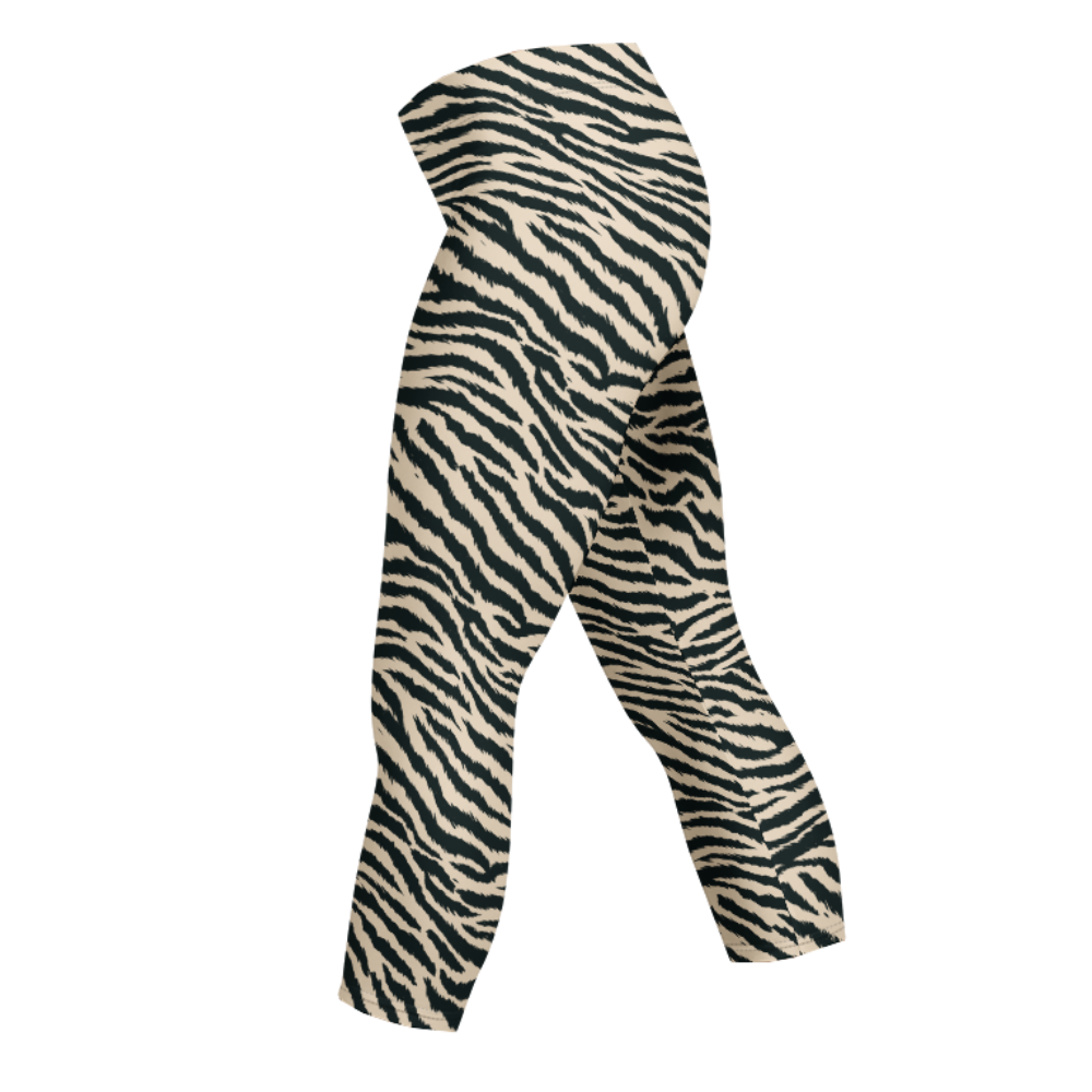 TIGER LOVER Capri Leggings - Beige