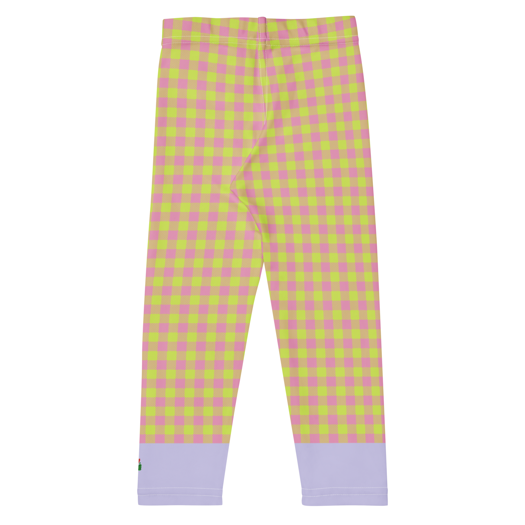 Gingham KIDS Leggings - NEON YELLOW + PINK